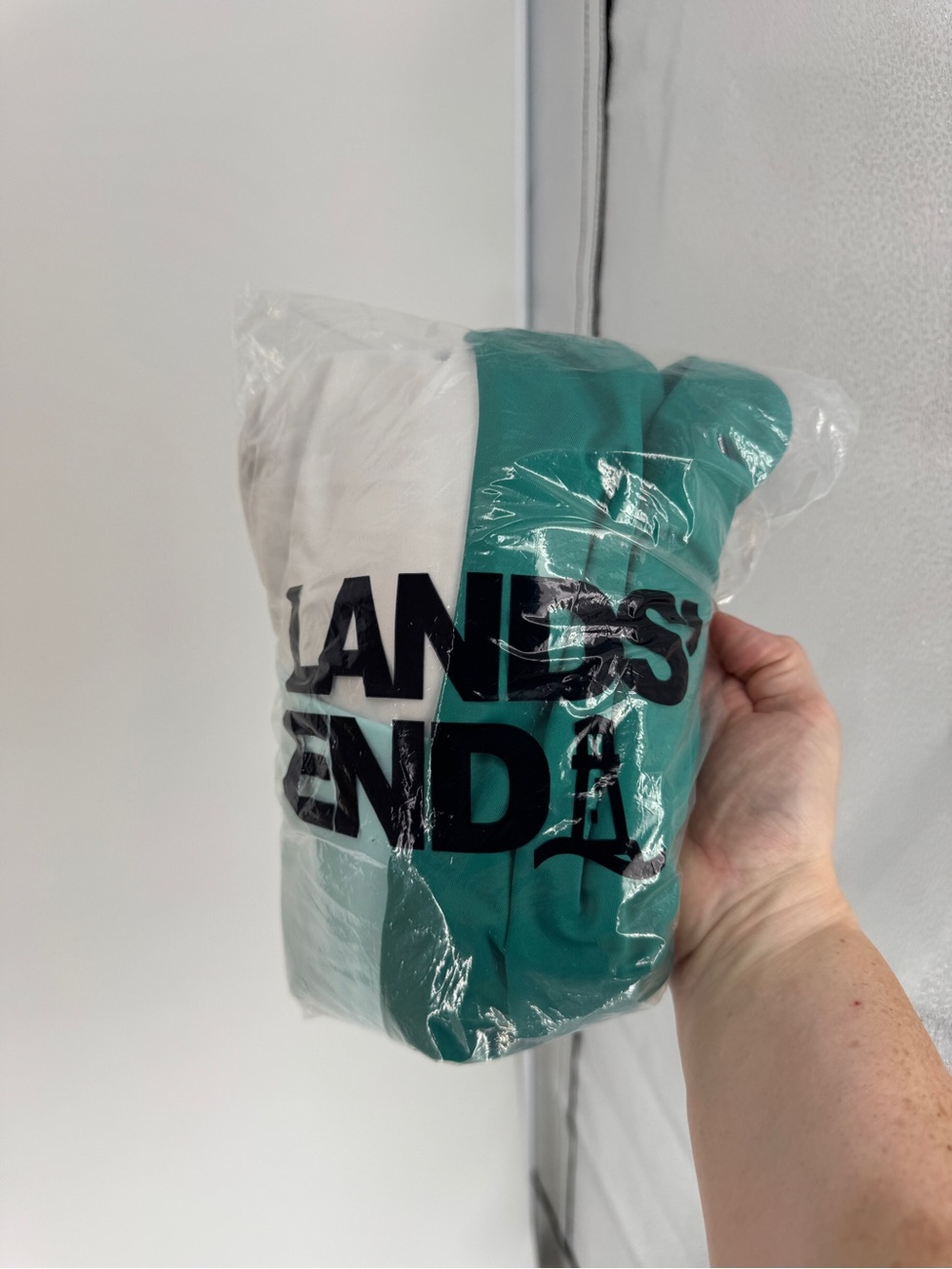 NWT Lands End 18W Long Colorblock One-Piece Swimsuit in Teal, Mint & Navy 0122 - Picture 3 of 5